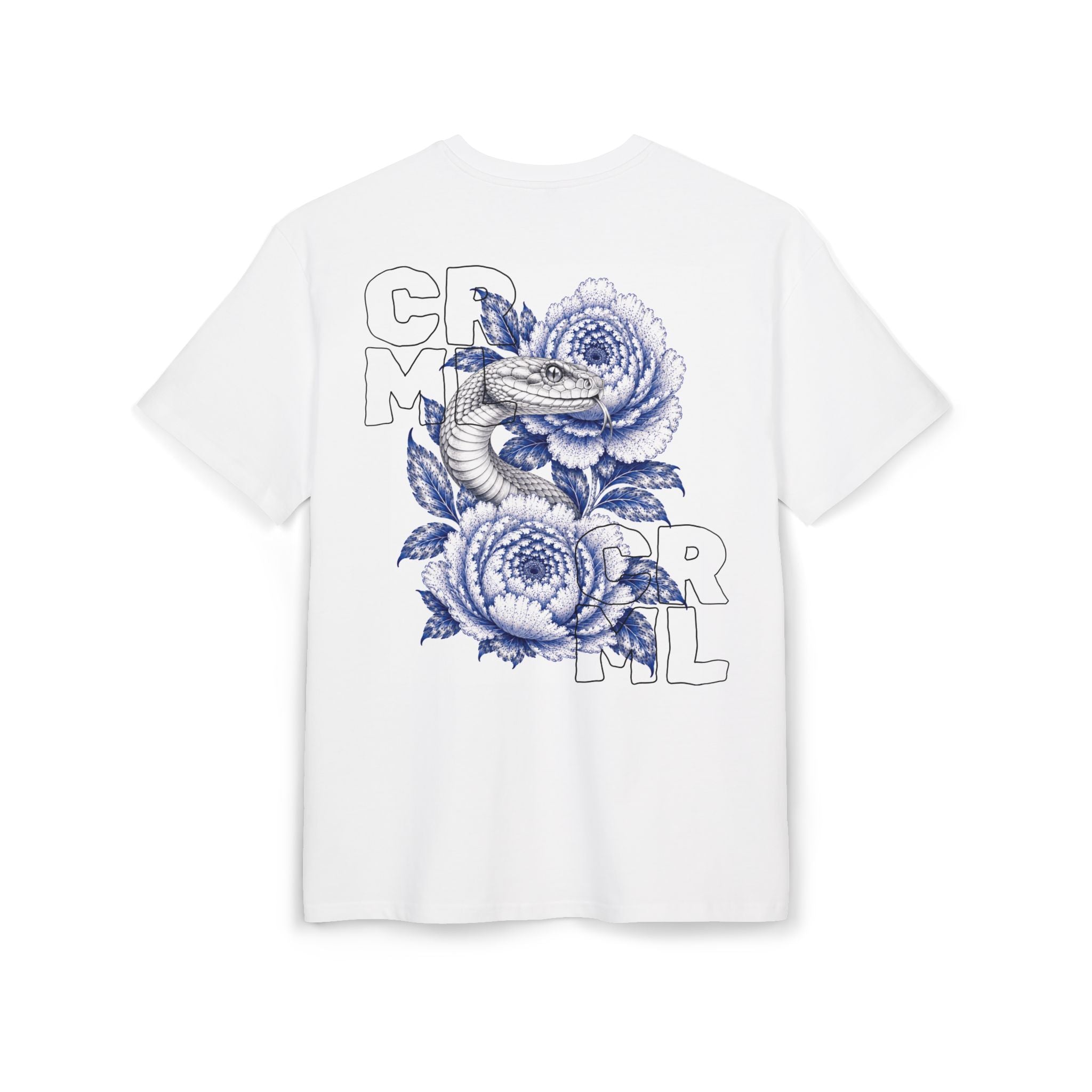 Snake & Peony Graphic Tee — Floral Snake Oversized T-Shirt