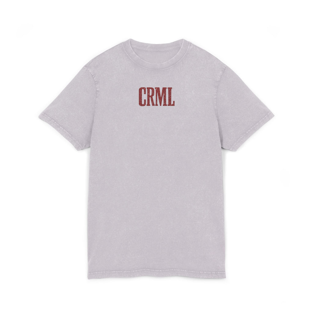 Acid-Wash Tee — 'CRM L' Front & 'Stay Rare' Leopard Floral Graphic