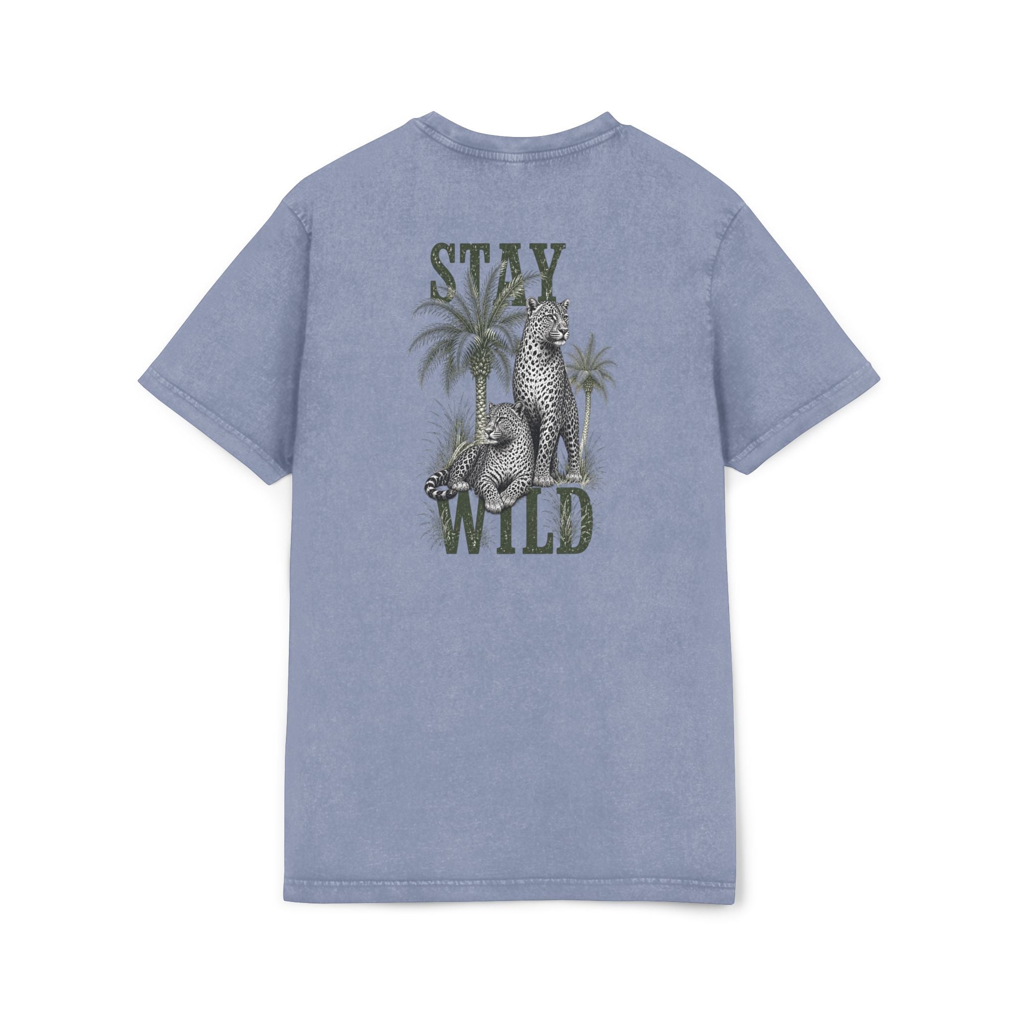 Stay Wild Acid-Wash Tee — 'CRML' Logo Vintage Round-Neck T-Shirt