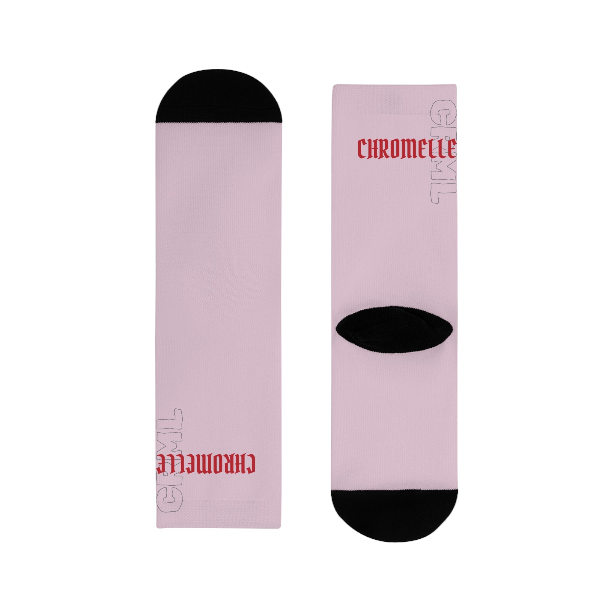 Rare By Nature Pink Sublimation Crew Socks