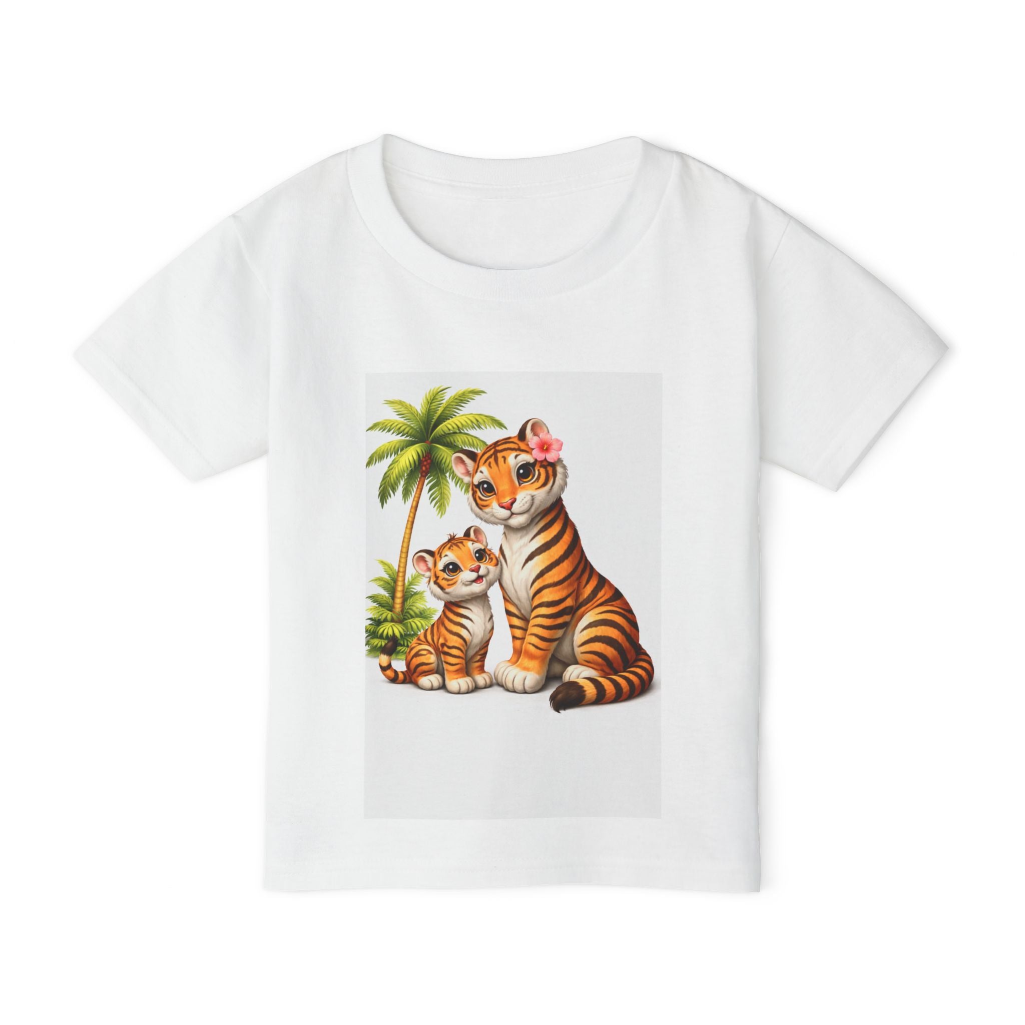 Toddler T-Shirt — Cute Tropical Tiger Cub Family Graphic