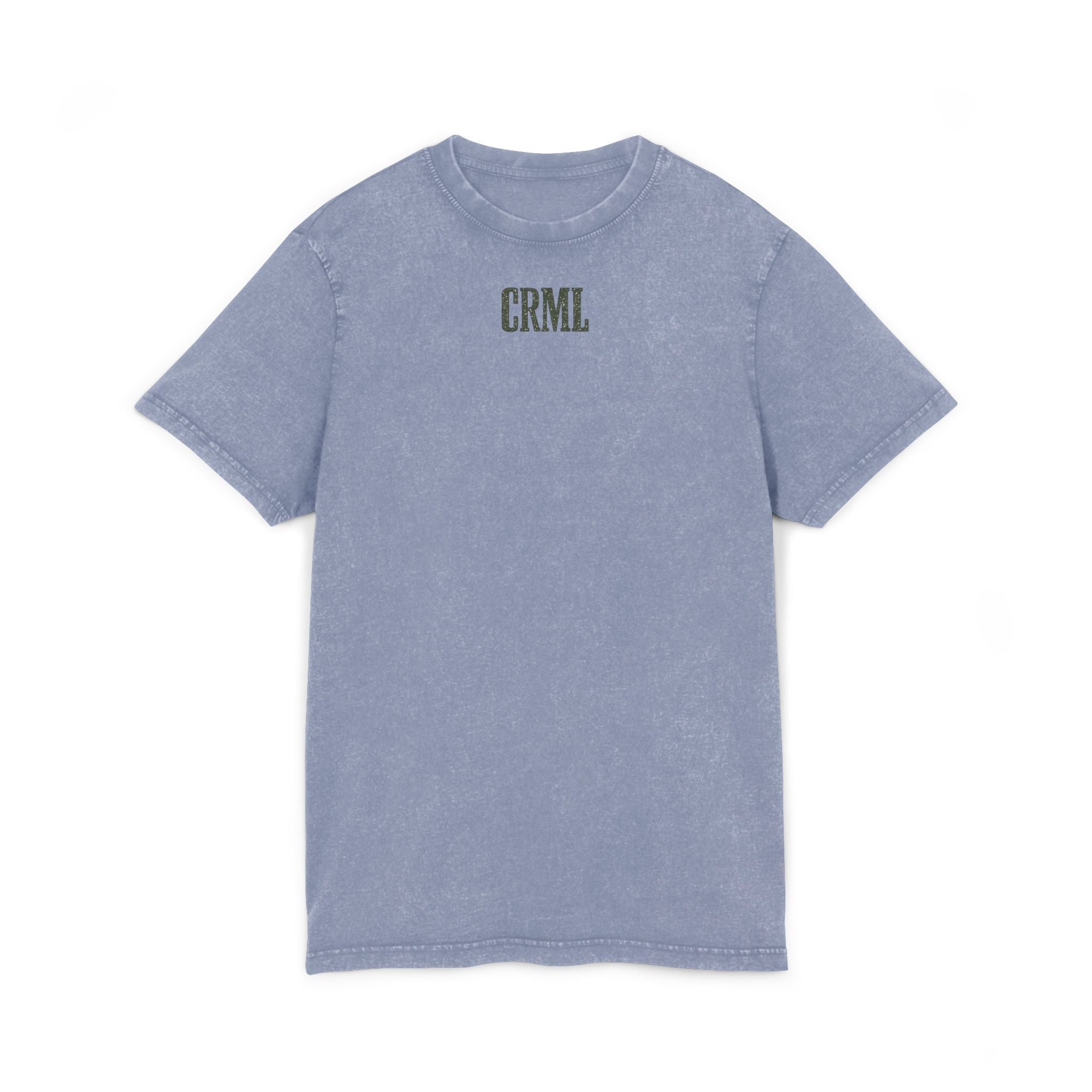 Stay Wild Acid-Wash Tee — 'CRML' Logo Vintage Round-Neck T-Shirt