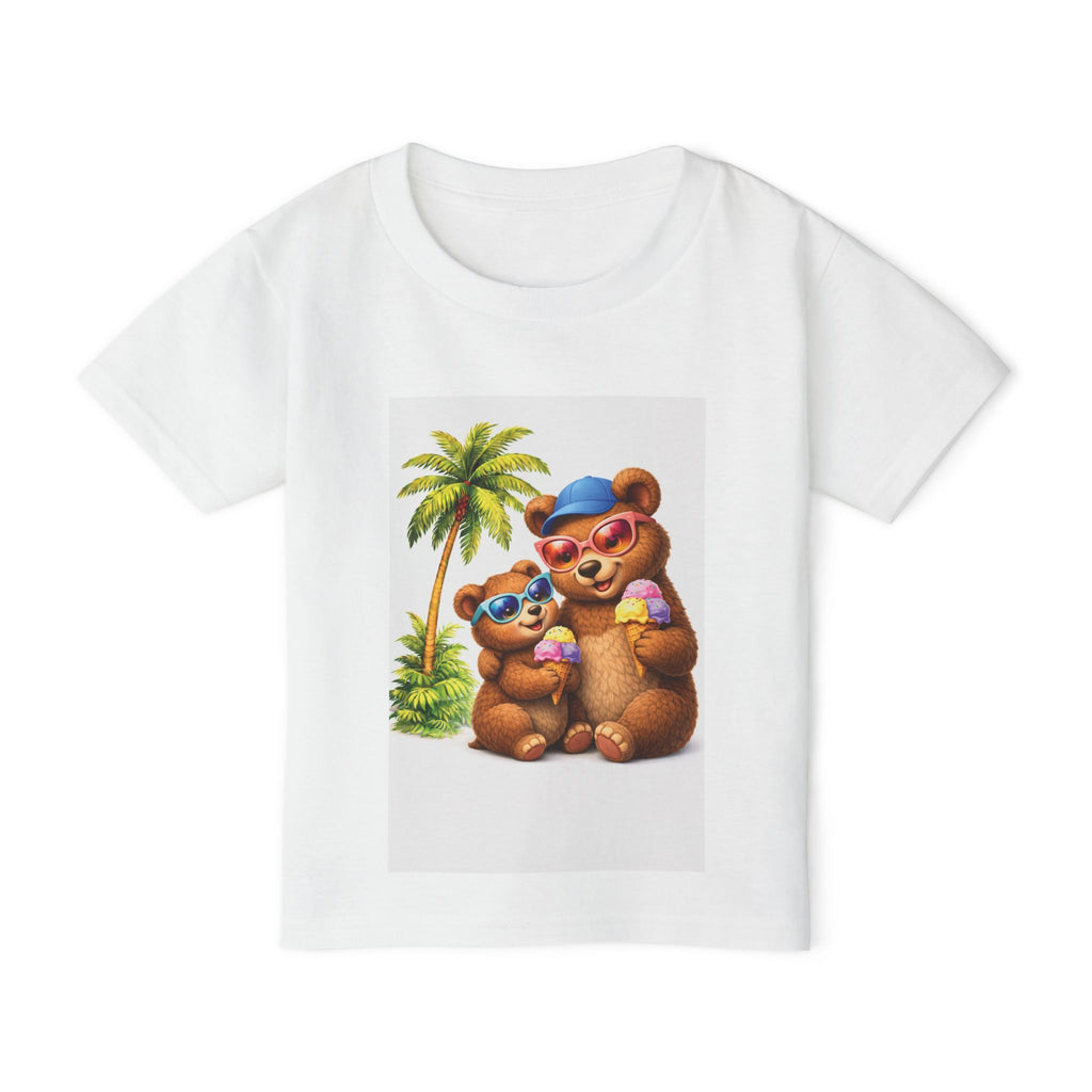 Toddler T-Shirt — Cute Beach Bears Wearing Sunglasses & Holding Ice Cream