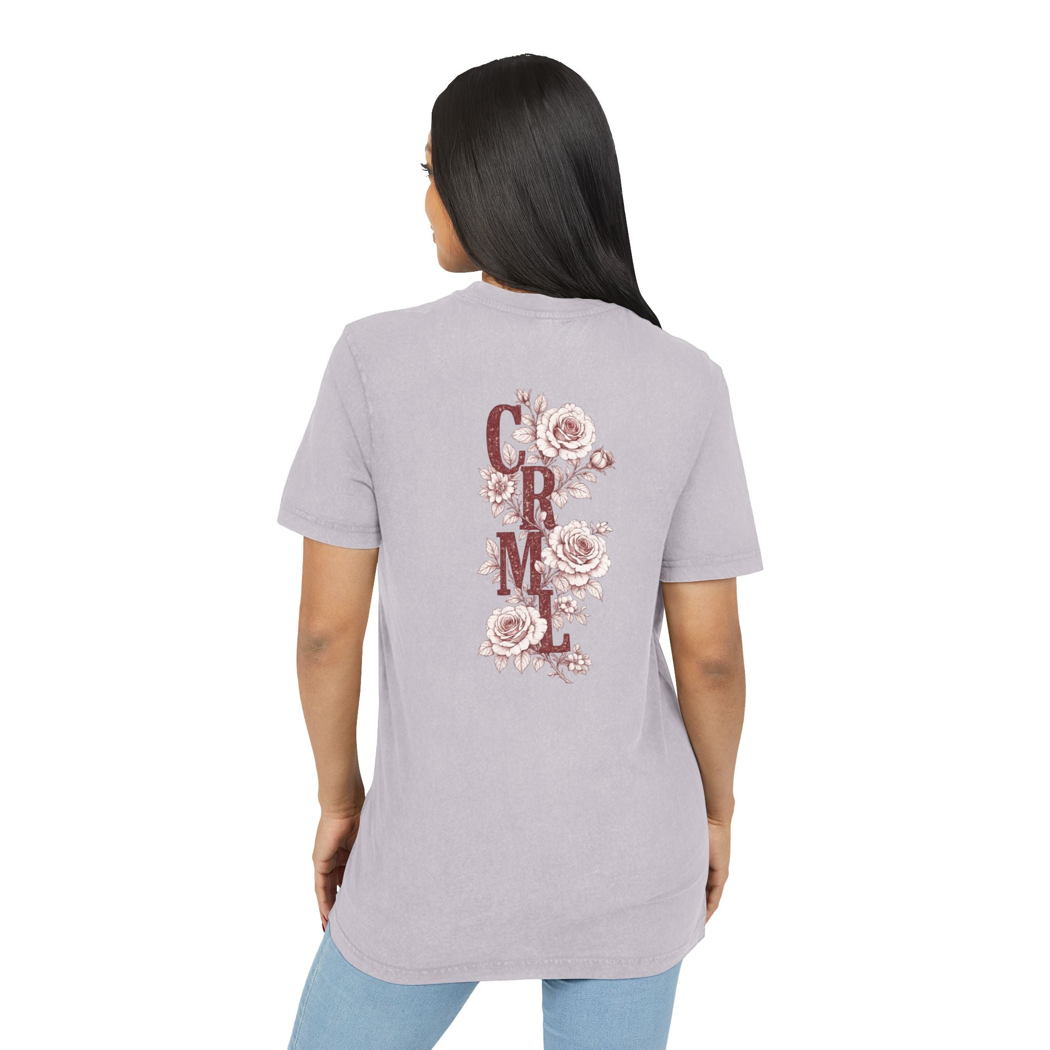 Acid Washed Round Neck Tee