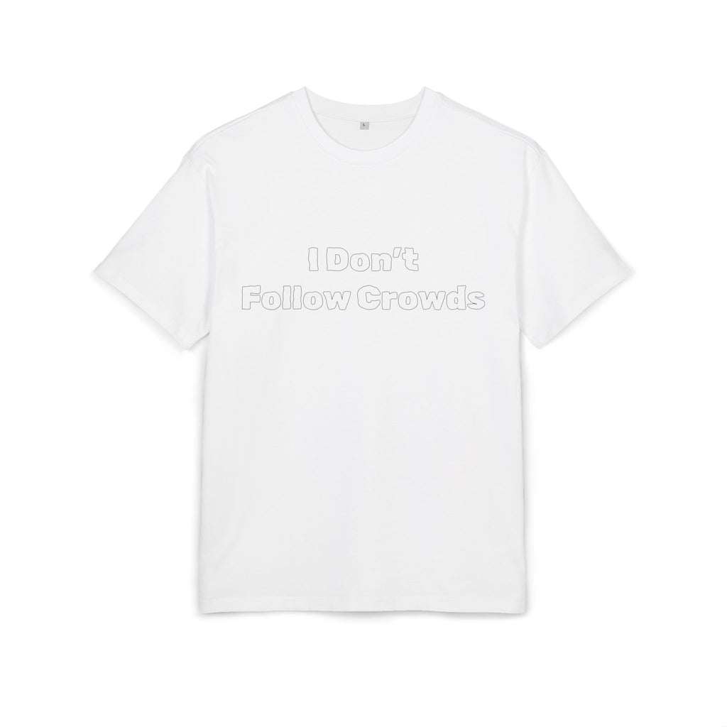 Graphic Tee — Blue Floral Snake Back Print, 'I Don't Follow Crowds' Oversized Shirt