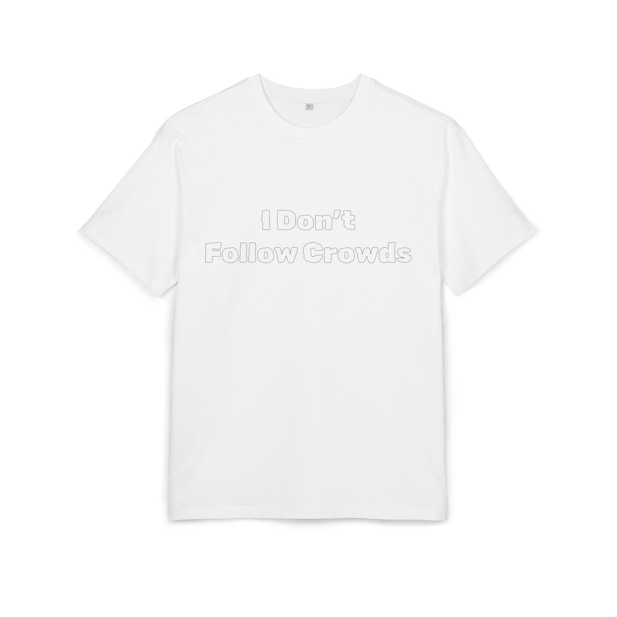 Graphic Tee — Blue Floral Snake Back Print, 'I Don't Follow Crowds' Oversized Shirt