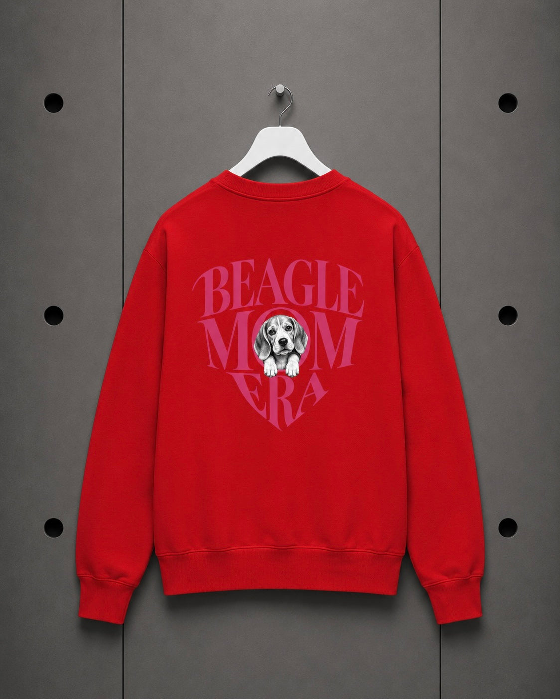 Beagle Mom Long Sleeve Tee — Pink Heart Dog Mom Shirt