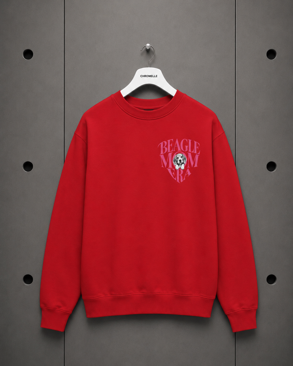 Beagle Mom Long Sleeve Tee — Pink Heart Dog Mom Shirt