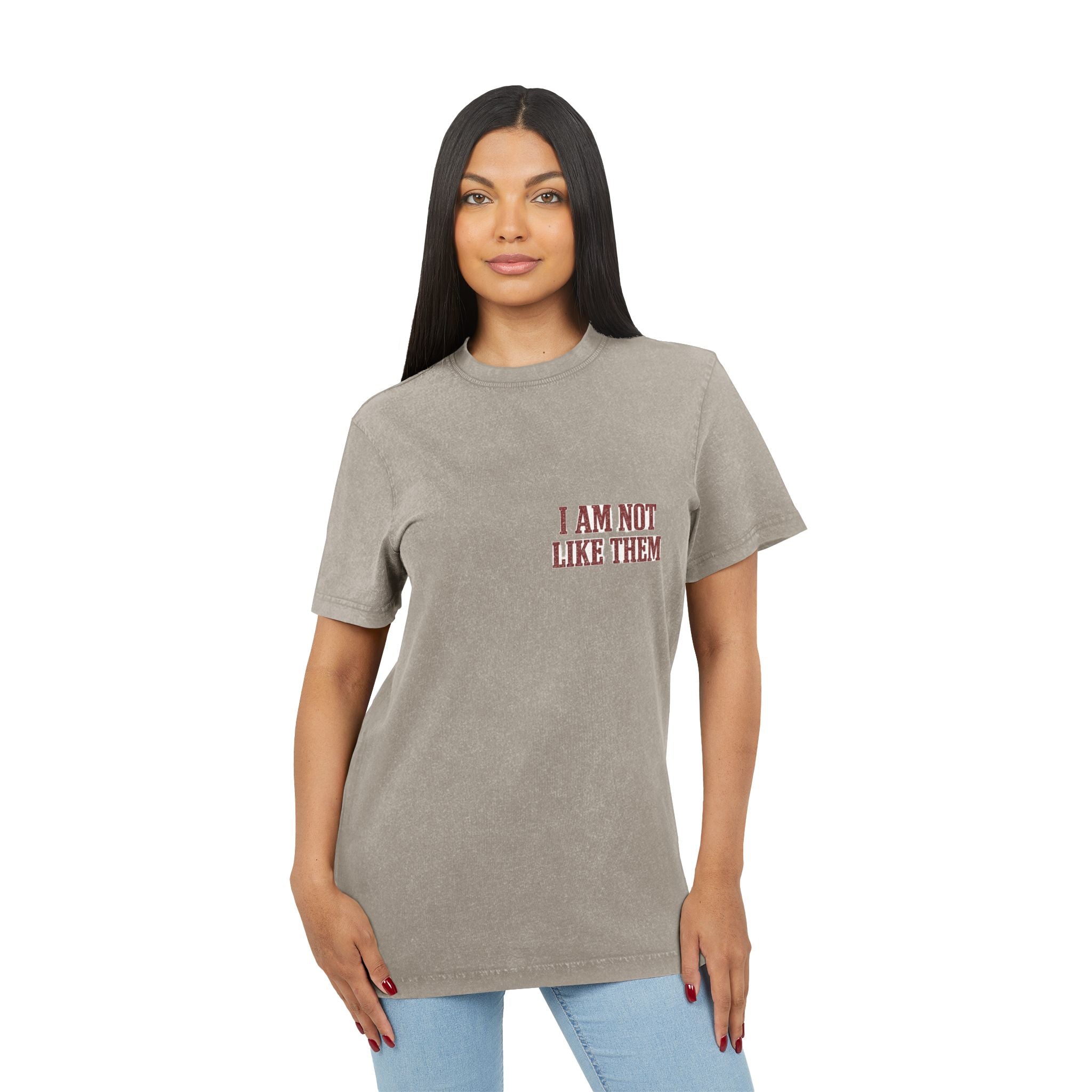 Acid Wash Tee — "I Am Not Like Them" Graphic Shirt