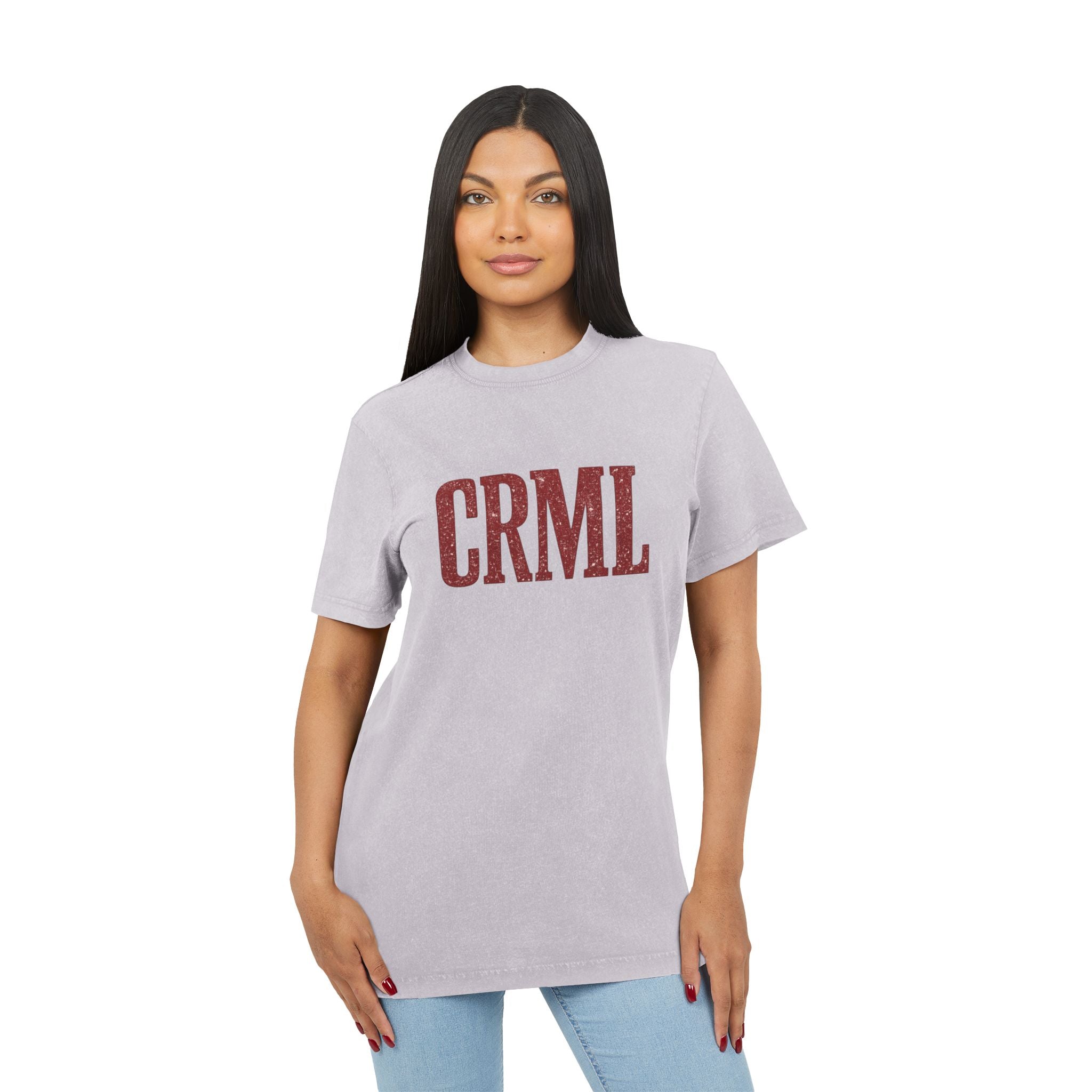 Acid Washed Round Neck Tee