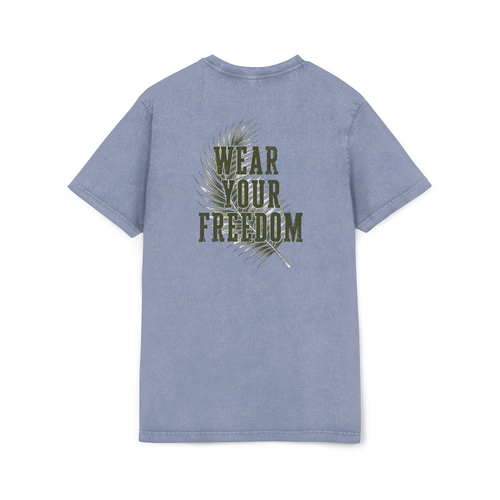 Acid Wash Tee — "Wear Your Freedom" Graphic Crewneck